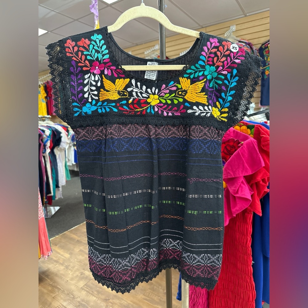 Oaxaca Paloma Black | Multicolor Top